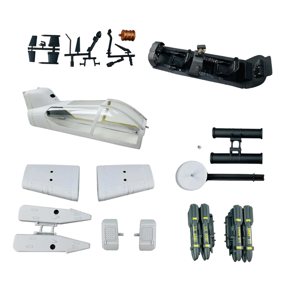 Roban 470 Size AH-1 Fuselage Spare Parts - Nose Cover Window Tail Landing Gear Wood Spacers Replacement