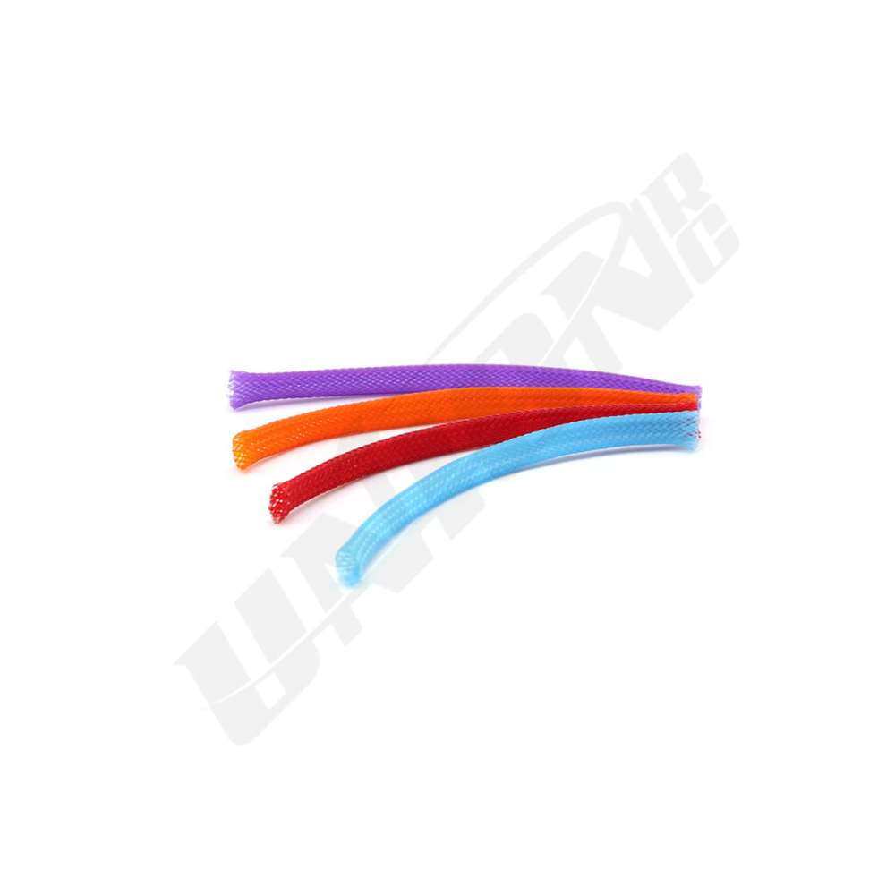 XAERO10pcs Cable Sleeve Mesh Wire Protector-Expandable Braided Tubing for Organizing ESC & Motor Wires,Heat Shrink Ends,Red Blue