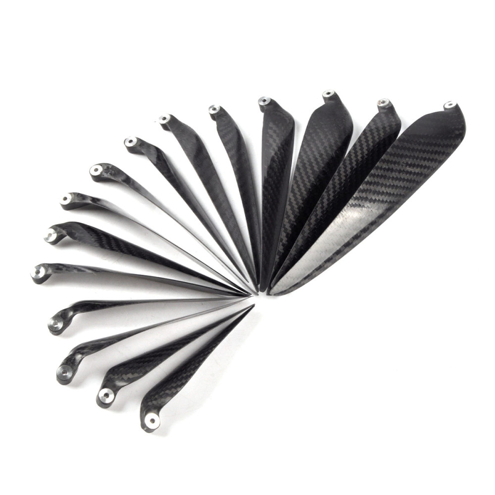XAERO 1 Pair 9.5-18 Inch Carbon Fiber Twill Folding Propeller Light Weight for RC Airplane High Performance