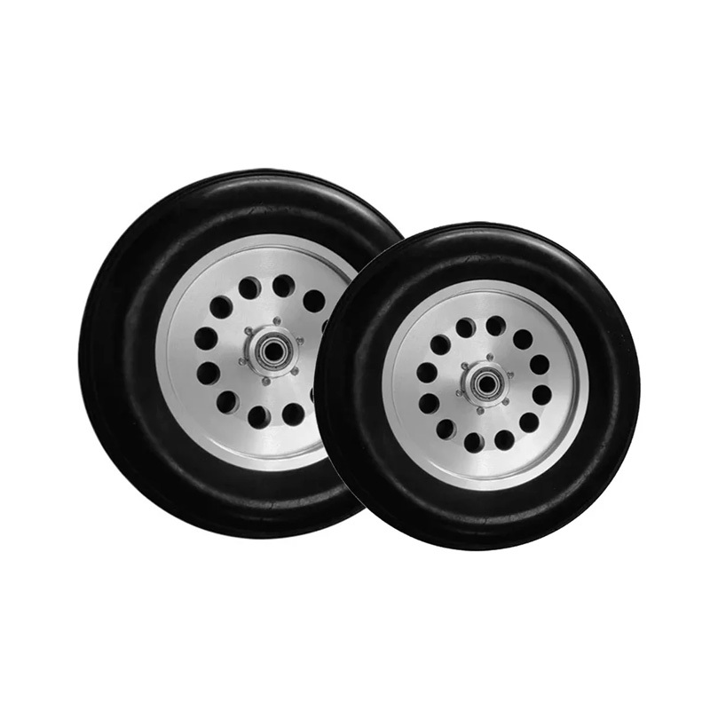 5 Inch Scale Rubber Wheels with CNC Aluminum Hub & Bearings for RC Airplane Landing Gear