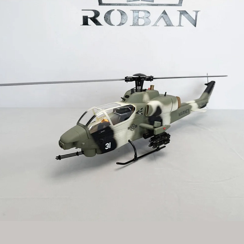 Roban 470 Size AH-1W Cobra Jungle Camo RC Helicopter GPS Mode X2 Flight Control with Realistic LED Lights RTF Version