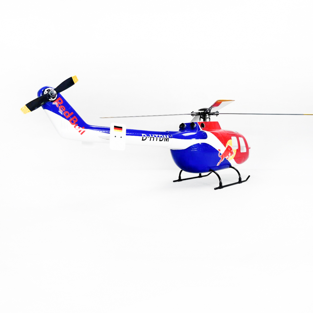 ROBAN 450 Size BO105 Red Bull Scale Helicopter RTF - GPS Auto Return & Altitude Hold - Ready to Fly with Navigation Lights