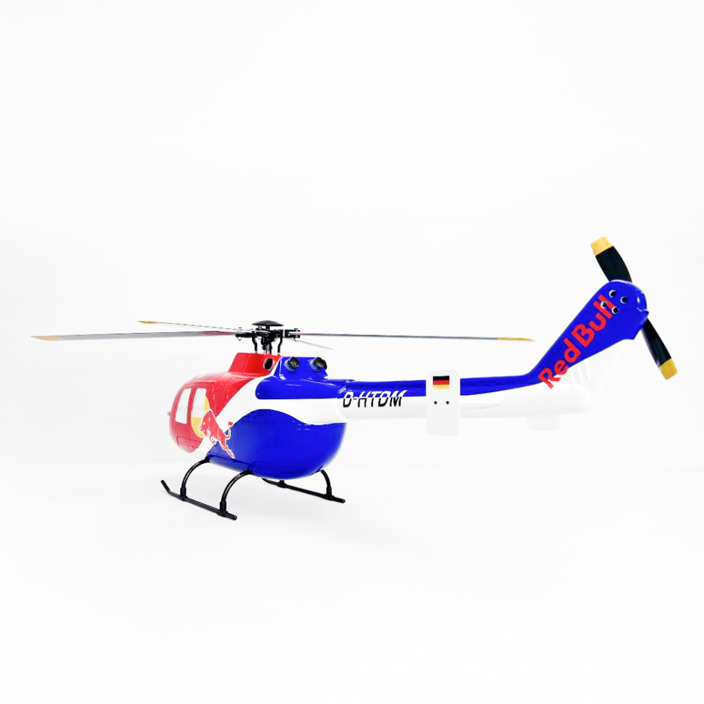 ROBAN 450 Size BO105 Red Bull Scale Helicopter RTF - GPS Auto Return & Altitude Hold - Ready to Fly with Navigation Lights