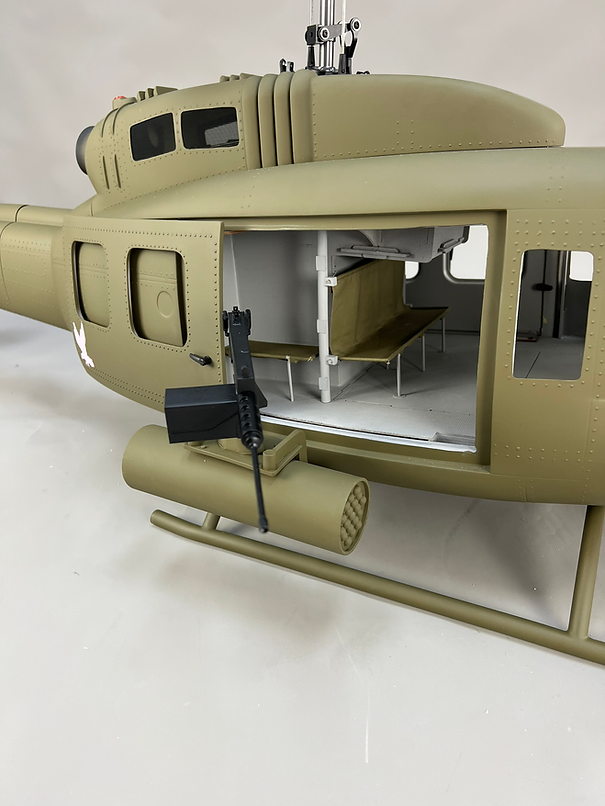 ROBAN 800 Size UH-1D  ARF Army choppers Scale Helicopter Fuselage Fiberglass Body Shell with Mechanics Ready