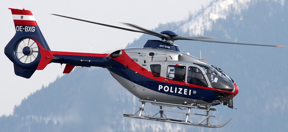 ROBAN 800 Size EC-135 ARF Police Austria Scale Helicopter Fuselage Fiberglass Body Shell with Mechanics Ready