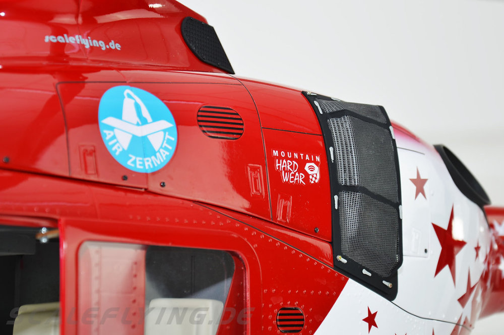 ROBAN 800 Size EC-135 T3 ARF Air Zermatt Scale Helicopter Fuselage Fiberglass Body Shell with Mechanics Ready