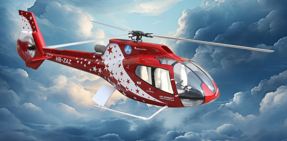 ROBAN 800 Size EC-130 ARF Air Zermatt Scale Helicopter Fuselage Fiberglass Body Shell with Mechanics Ready