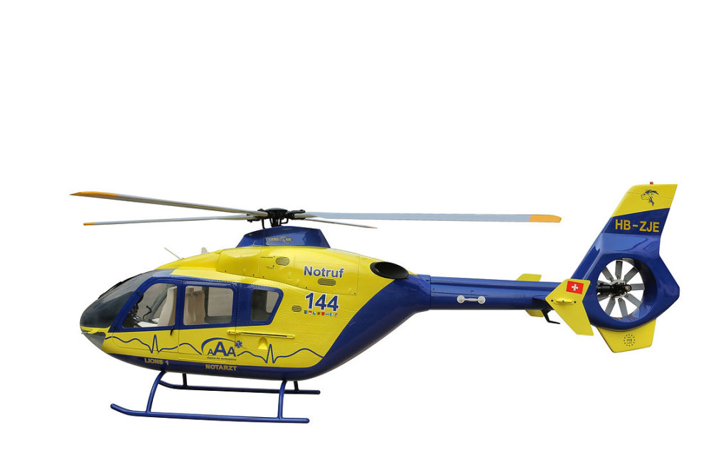 ROBAN 800 Size EC-135 ARF Lions Air Scale Helicopter Fuselage Fiberglass Body Shell with Mechanics Ready