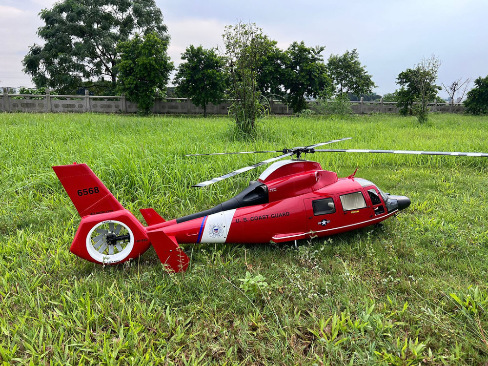 ROBAN 800 Size AS-365 Coast Guard ARF Scale Helicopter Fuselage Fiberglass Body Shell with Mechanics Ready