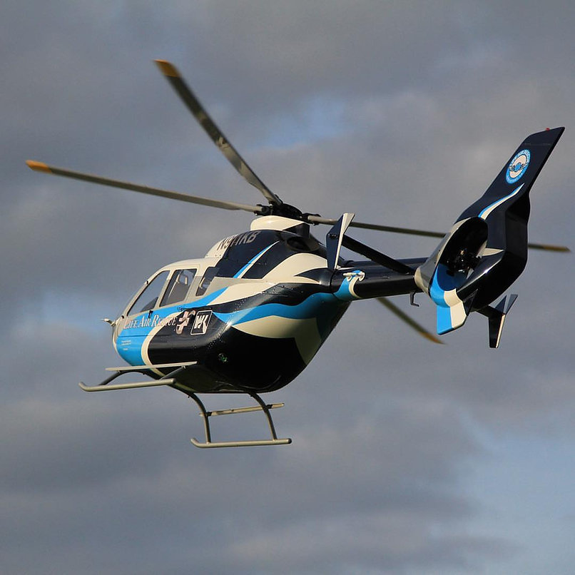 ROBAN 800 Size EC-135 ARF Life Air Rescue Scale Helicopter Fuselage Fiberglass Body Shell with Mechanics Ready