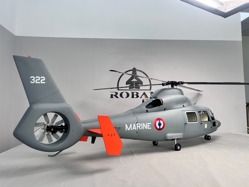 ROBAN 800 Size AS-365 Marine ARF Scale Helicopter Fuselage Fiberglass Body Shell with Mechanics Ready