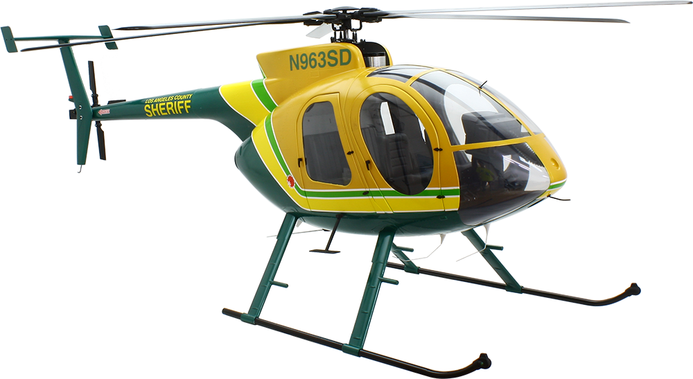 ROBAN 800 Size MD-500E ARF Yellow Blue Scale Helicopter Fuselage Fiberglass Body Shell with Mechanics Ready