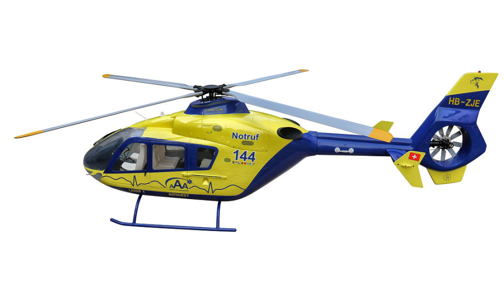 ROBAN 800 Size EC-135 ARF Lions Air Scale Helicopter Fuselage Fiberglass Body Shell with Mechanics Ready