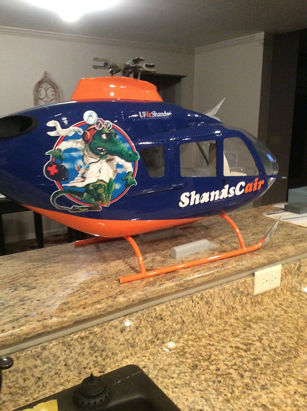 ROBAN 800 Size EC-135 ARF Shands Cair Scale Helicopter Fuselage Fiberglass Body Shell with Mechanics Ready