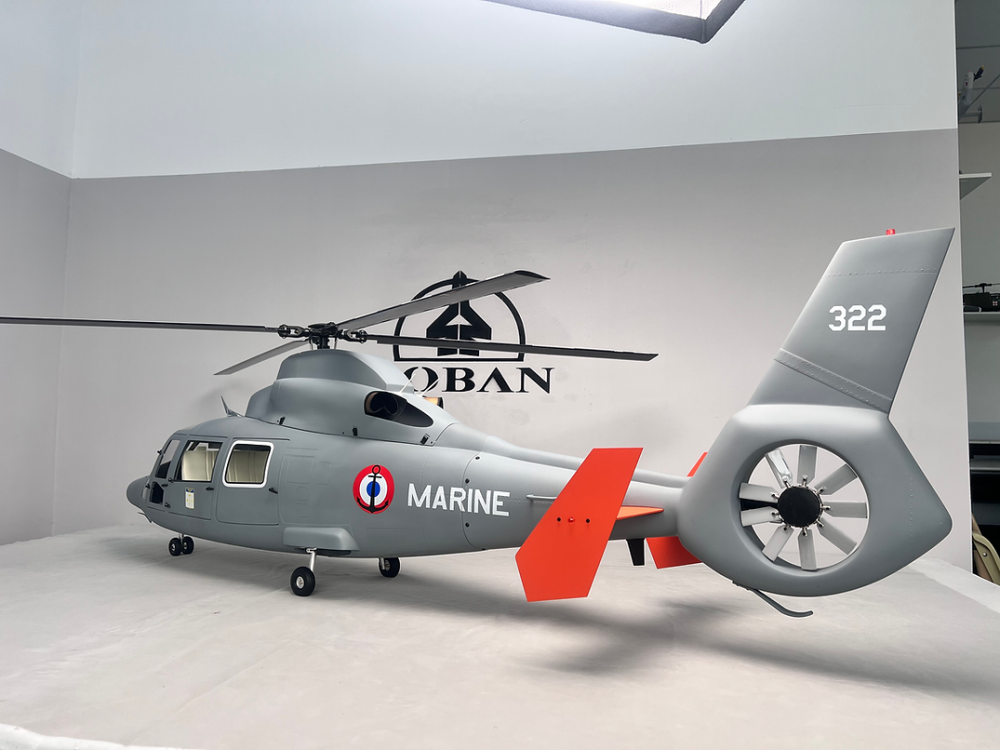 ROBAN 800 Size AS-365 Marine ARF Scale Helicopter Fuselage Fiberglass Body Shell with Mechanics Ready