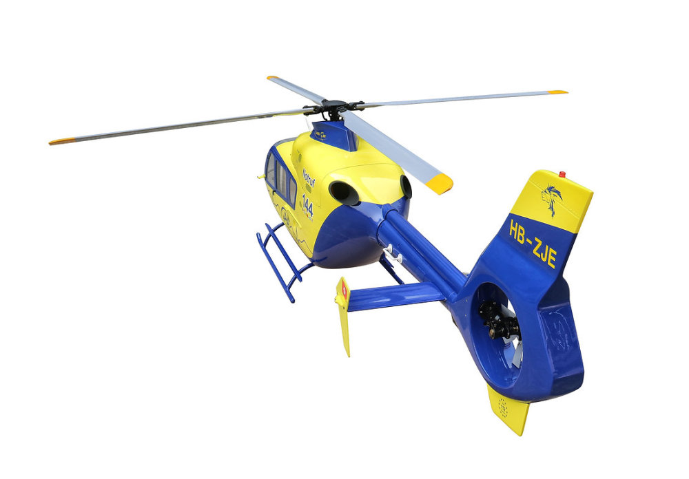 ROBAN 800 Size EC-135 ARF Lions Air Scale Helicopter Fuselage Fiberglass Body Shell with Mechanics Ready