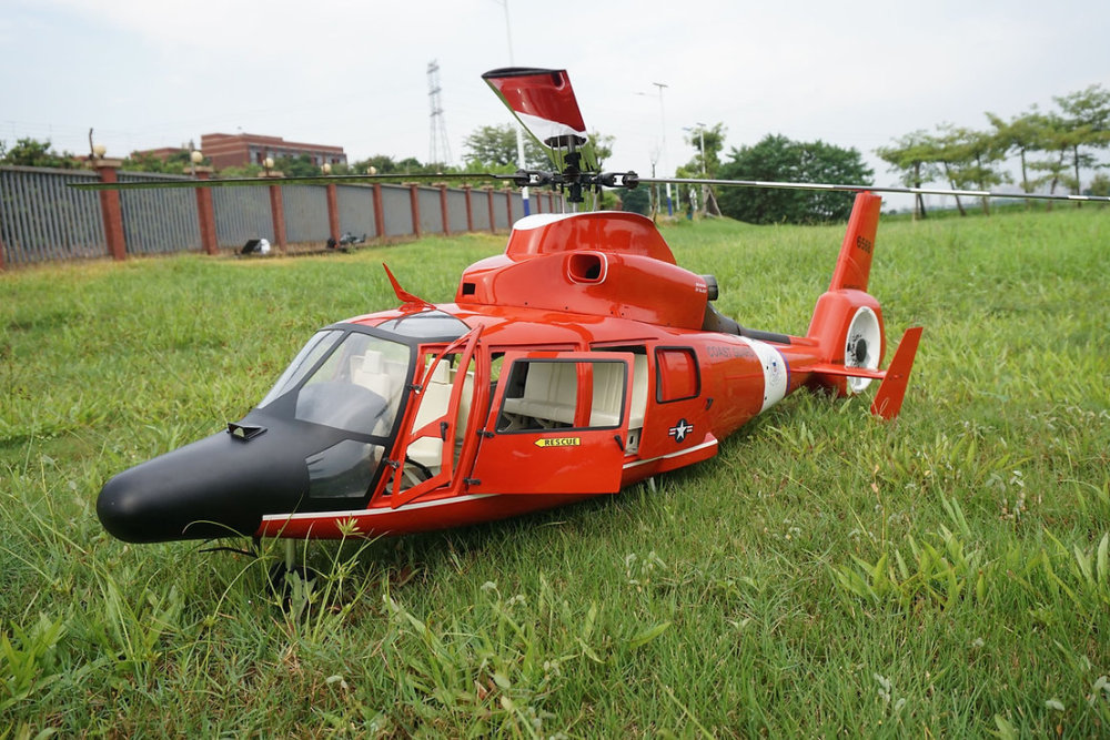 ROBAN 800 Size AS-365 Coast Guard ARF Scale Helicopter Fuselage Fiberglass Body Shell with Mechanics Ready