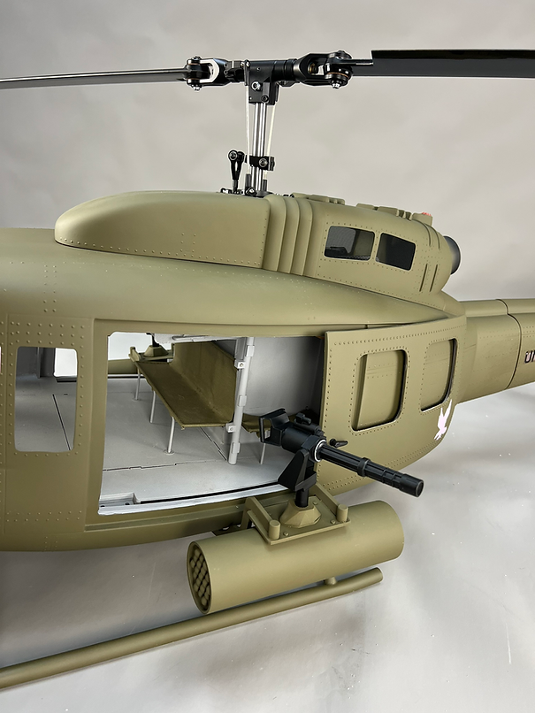 ROBAN 800 Size UH-1D  ARF Army choppers Scale Helicopter Fuselage Fiberglass Body Shell with Mechanics Ready