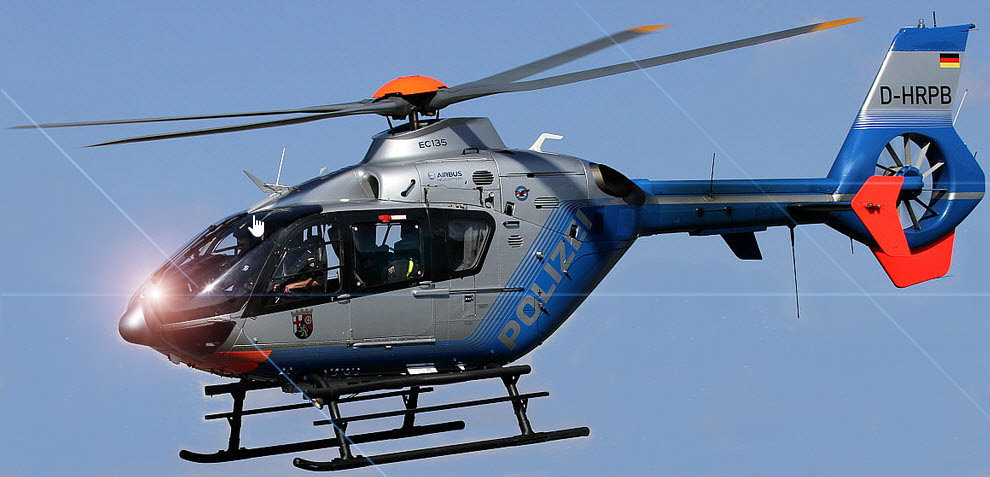ROBAN 800 Size EC-135 ARF Police Germany Scale Helicopter Fuselage Fiberglass Body Shell with Mechanics Ready