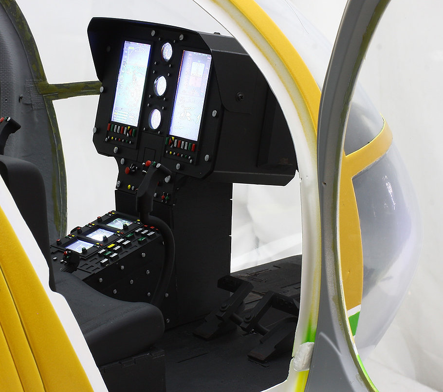 ROBAN 800 Size MD-500E ARF Yellow Blue Scale Helicopter Fuselage Fiberglass Body Shell with Mechanics Ready