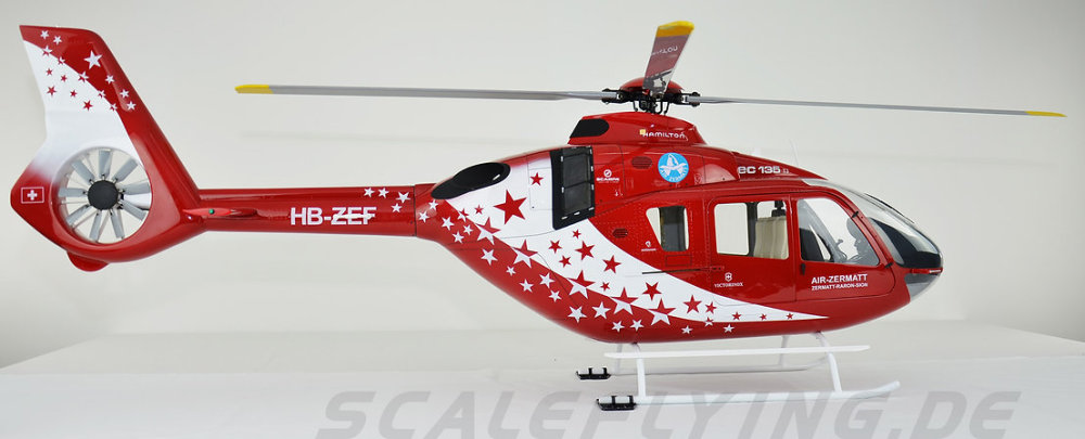 ROBAN 800 Size EC-135 T3 ARF Air Zermatt Scale Helicopter Fuselage Fiberglass Body Shell with Mechanics Ready