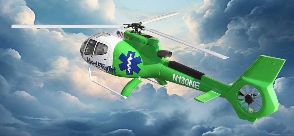 ROBAN 800 Size EC-130 ARF N130E MedFlight Scale Helicopter Fuselage Fiberglass Body Shell with Mechanics Ready