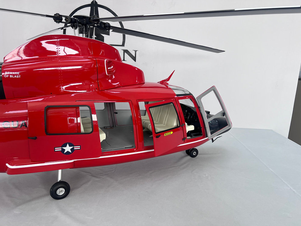 ROBAN 800 Size AS-365 Coast Guard ARF Scale Helicopter Fuselage Fiberglass Body Shell with Mechanics Ready