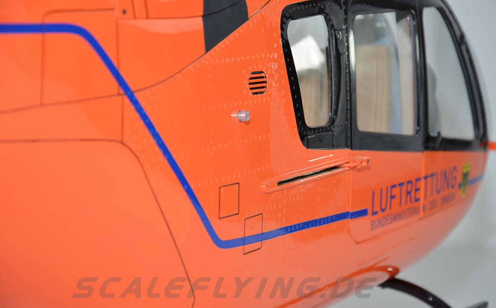 ROBAN 800 Size EC-135 ARF Luftrettung Scale Helicopter Fuselage Fiberglass Body Shell with Mechanics Ready