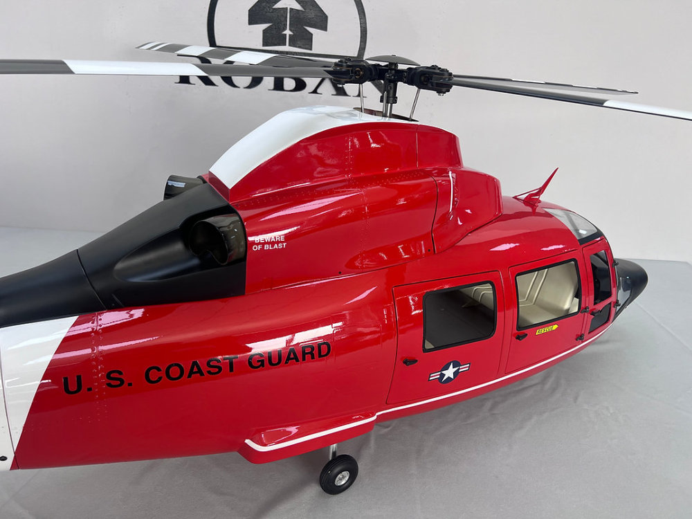 ROBAN 800 Size AS-365 Coast Guard ARF Scale Helicopter Fuselage Fiberglass Body Shell with Mechanics Ready