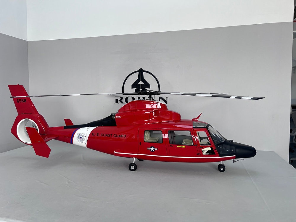ROBAN 800 Size AS-365 Coast Guard ARF Scale Helicopter Fuselage Fiberglass Body Shell with Mechanics Ready