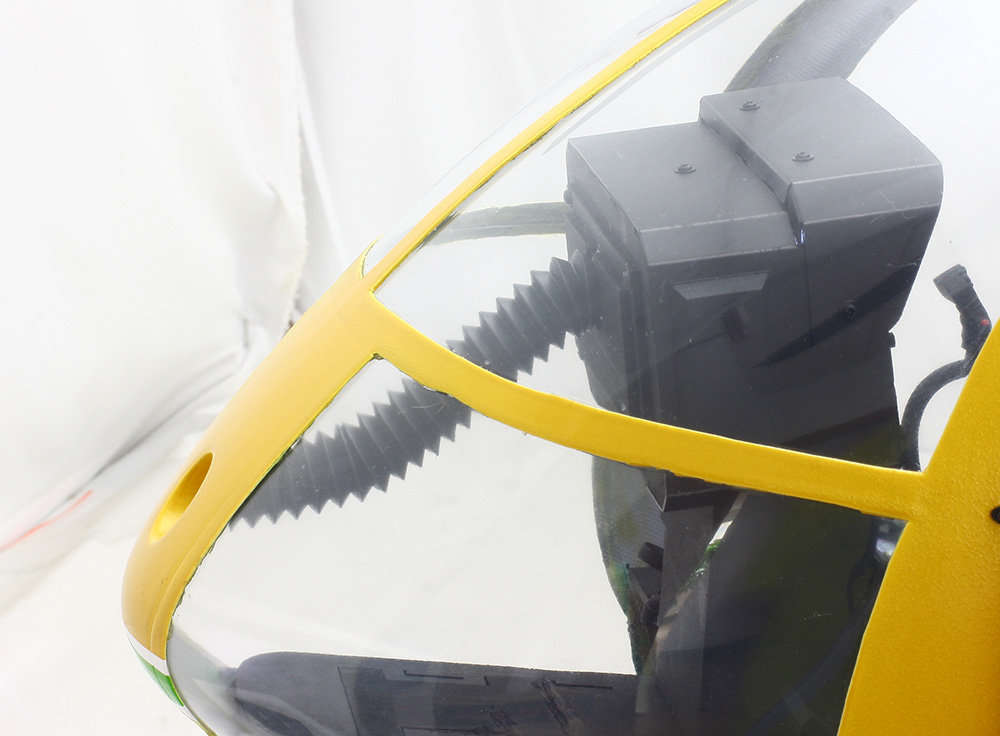 ROBAN 800 Size MD-500E ARF Yellow Blue Scale Helicopter Fuselage Fiberglass Body Shell with Mechanics Ready