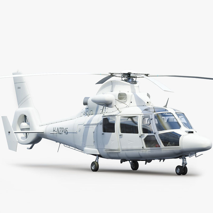 ROBAN 800 Size AS-365 White Unpainted (long nose version) ARF Scale Helicopter Fuselage Fiberglass Body Shell with Mechanics Ready