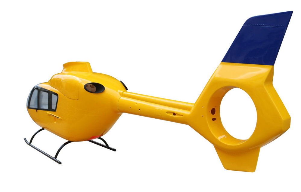ROBAN 800 Size EC-135 T2 ARF ADAC Scale Helicopter Fuselage Fiberglass Body Shell with Mechanics Ready