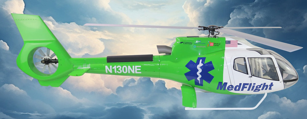 ROBAN 800 Size EC-130 ARF N130E MedFlight Scale Helicopter Fuselage Fiberglass Body Shell with Mechanics Ready