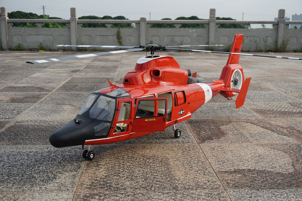 ROBAN 800 Size AS-365 Coast Guard ARF Scale Helicopter Fuselage Fiberglass Body Shell with Mechanics Ready