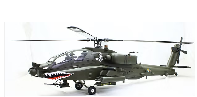 ROBAN 700 Size AH-64 ARF Army Scale Helicopter Fuselage Fiberglass Body Shell with Mechanics Ready