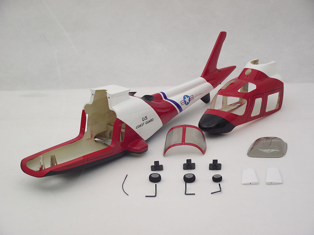 ROBAN 450 A-109 Coast Guard Scale Helicopter Fuselage Fiberglass Body Shell for 450 Size Helicopters