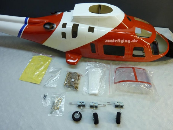 ROBAN 600 A-109 Coast Guard Scale Helicopter Fuselage Fiberglass Body Shell for 600 Size Helicopters