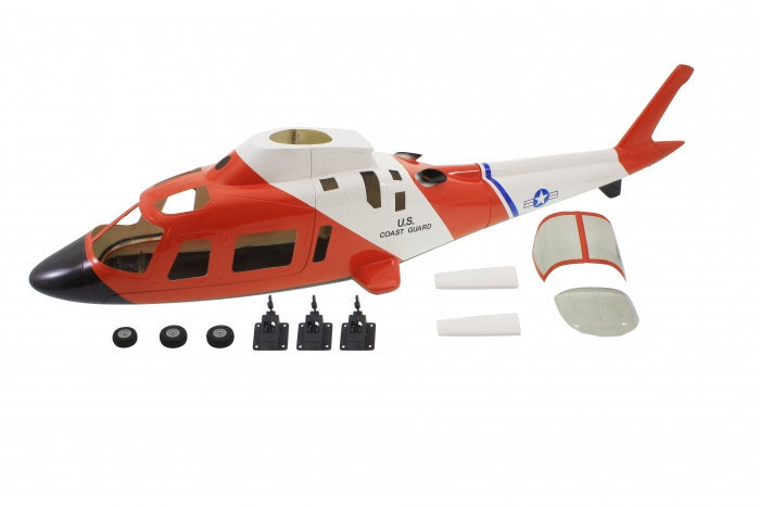 ROBAN 600 A-109 Coast Guard Scale Helicopter Fuselage Fiberglass Body Shell for 600 Size Helicopters