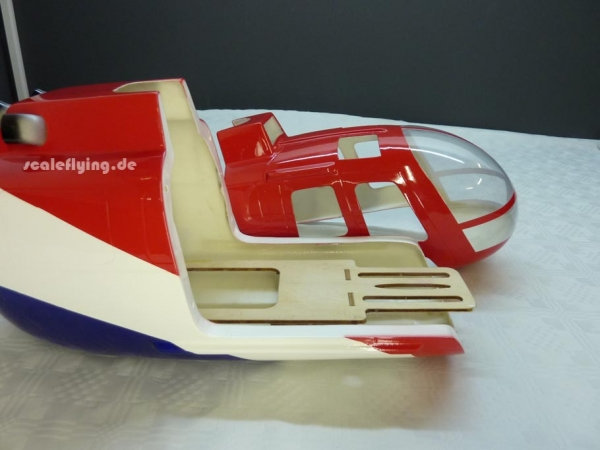 ROBAN 450 Size BO-105 Red Cow Scale Helicopter Fuselage Fiberglass Body Shell for 450 Size Helicopters