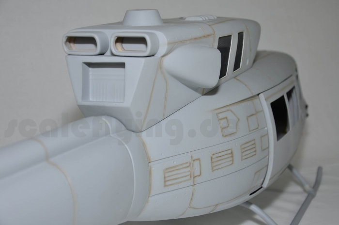 ROBAN 500 Size UH-1N Iroquois Rescue Scale Helicopter Fuselage Fiberglass Body Shell for 500 Size Helicopters