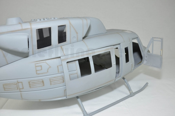 ROBAN 500 Size UH-1N Iroquois Rescue Scale Helicopter Fuselage Fiberglass Body Shell for 500 Size Helicopters