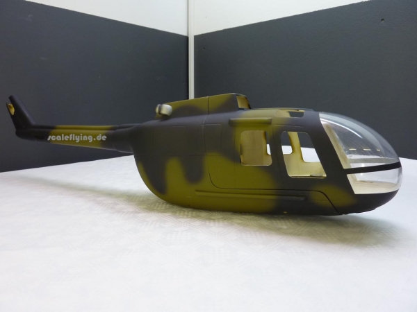 ROBAN 450 Size BO-105 military Scale Helicopter Fuselage Fiberglass Body Shell for 450 Size Helicopters