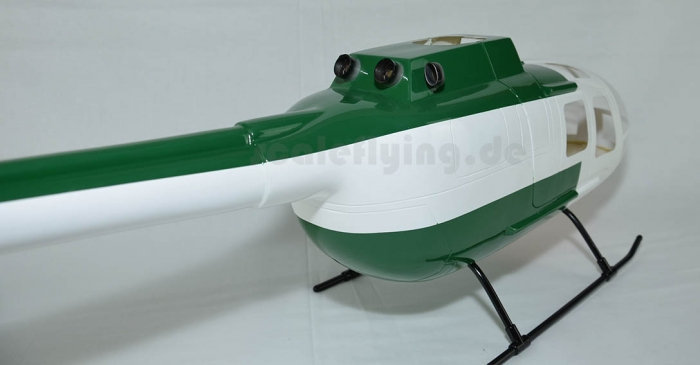 ROBAN 450 Size BO-105 Police Green Scale Helicopter Fuselage Fiberglass Body Shell for 450 Size Helicopters