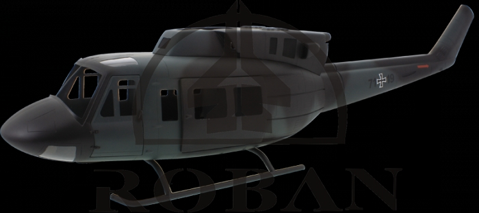 ROBAN 600 Size UH-1N Military Scale Helicopter Fuselage Fiberglass Body Shell for 600 Size Helicopters