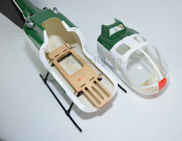 ROBAN 450 Size BO-105 Police Green Scale Helicopter Fuselage Fiberglass Body Shell for 450 Size Helicopters