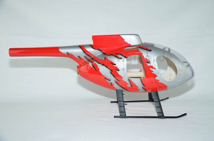 ROBAN 450 Size MD-500E G-JIVE Red Scale Helicopter Fuselage Fiberglass Body Shell for 450 Size Helicopters