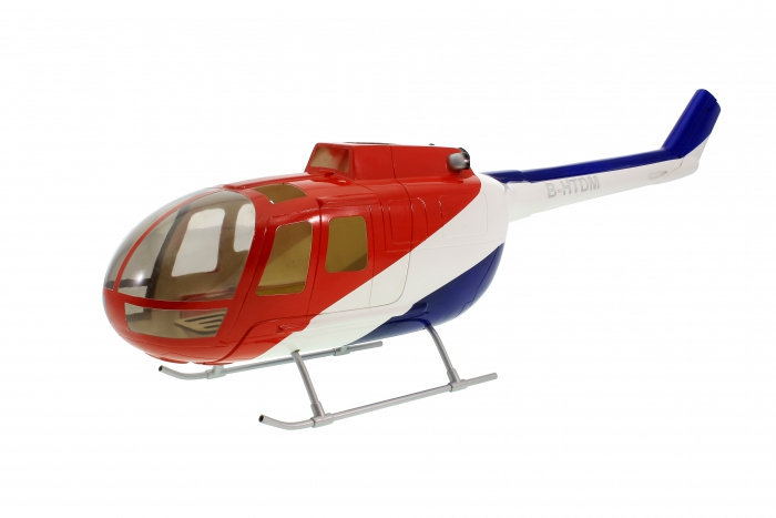 ROBAN 450 Size BO-105 Red Cow Scale Helicopter Fuselage Fiberglass Body Shell for 450 Size Helicopters