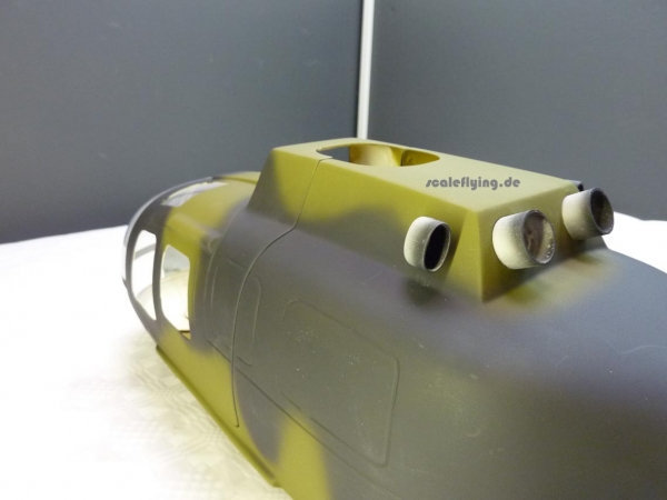 ROBAN 450 Size BO-105 military Scale Helicopter Fuselage Fiberglass Body Shell for 450 Size Helicopters