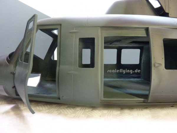 ROBAN 600 Size UH-1N Military Scale Helicopter Fuselage Fiberglass Body Shell for 600 Size Helicopters